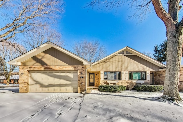 ranch-style home with a garage