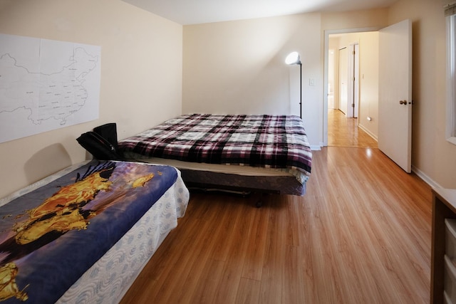 bedroom featuring light hardwood / wood-style flooring