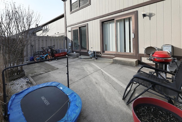 view of patio with a trampoline