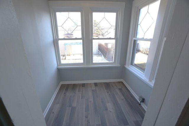 interior space with hardwood / wood-style floors