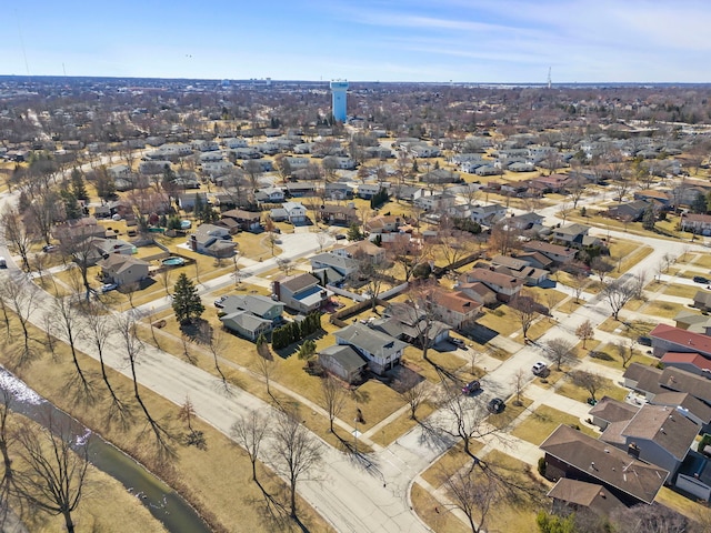 birds eye view of property with a residential view