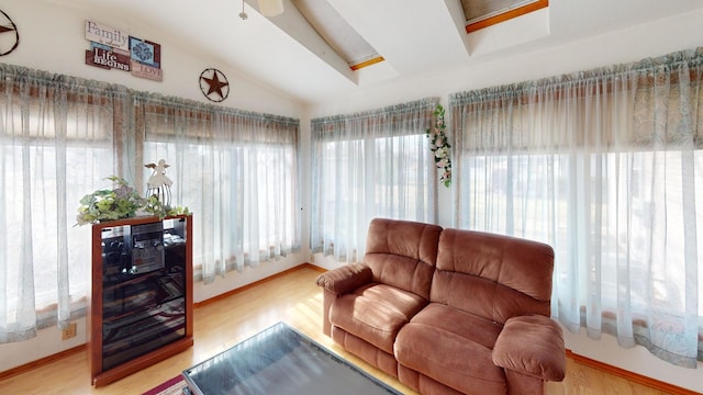 interior space with lofted ceiling