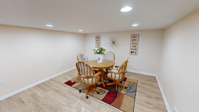 dining area featuring light hardwood / wood-style flooring