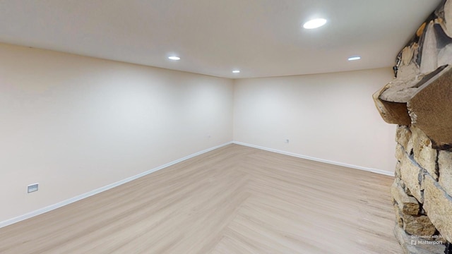 interior space featuring light parquet flooring