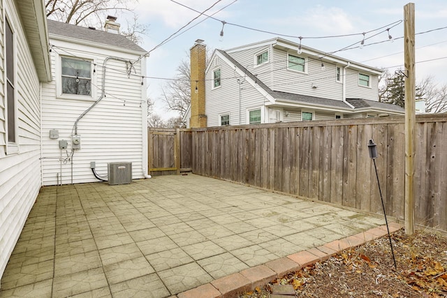 view of patio featuring central AC