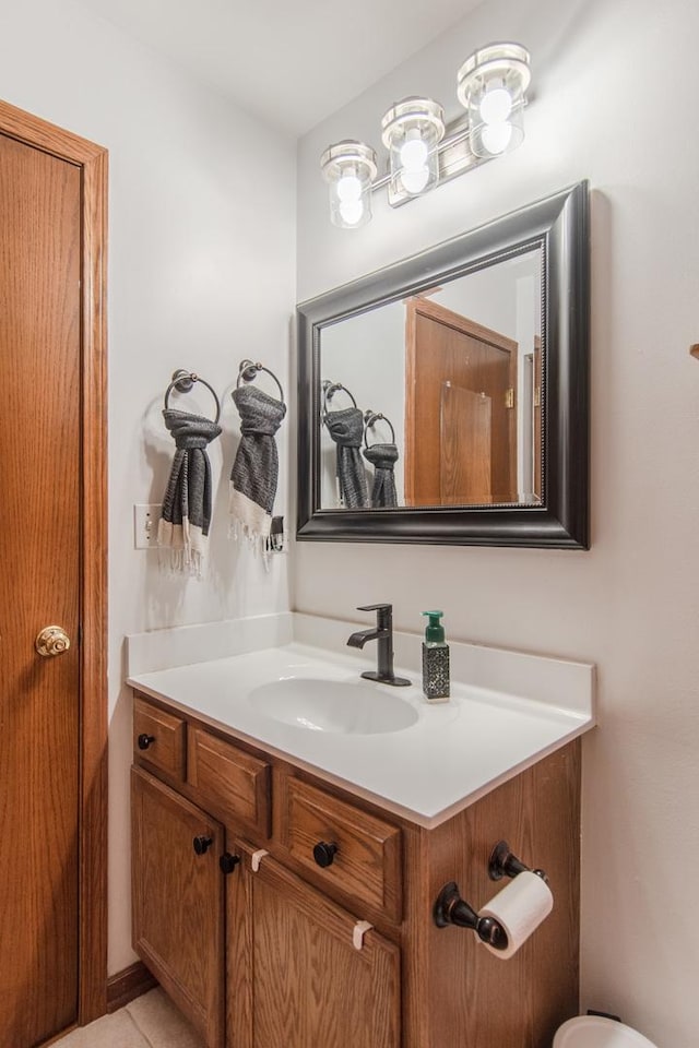 bathroom featuring vanity and tile patterned floors