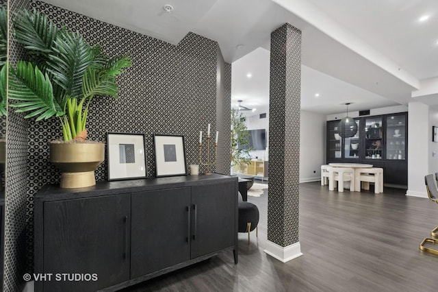 interior space featuring dark hardwood / wood-style flooring