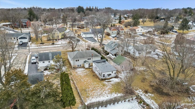 aerial view with a residential view