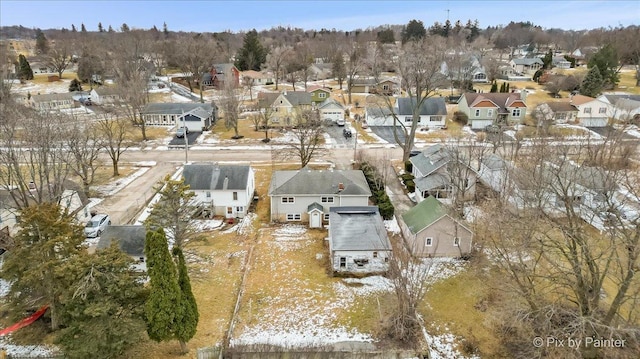 bird's eye view with a residential view