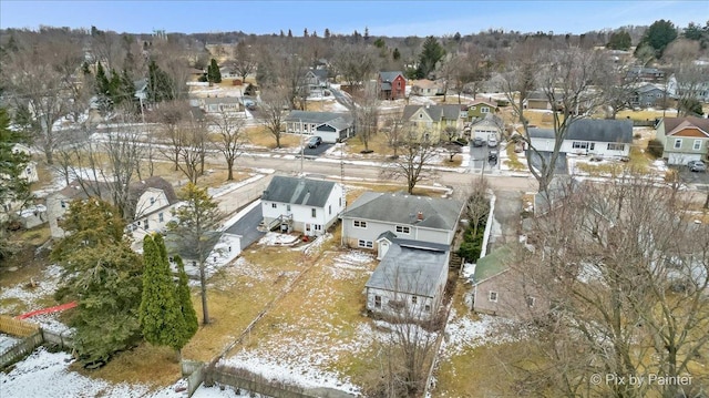 bird's eye view with a residential view