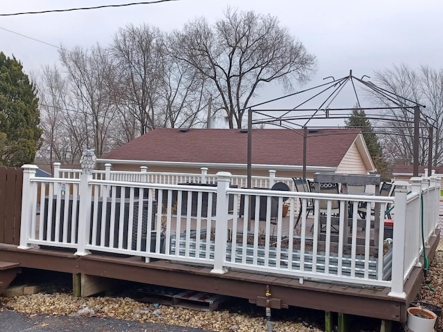 deck with a gazebo