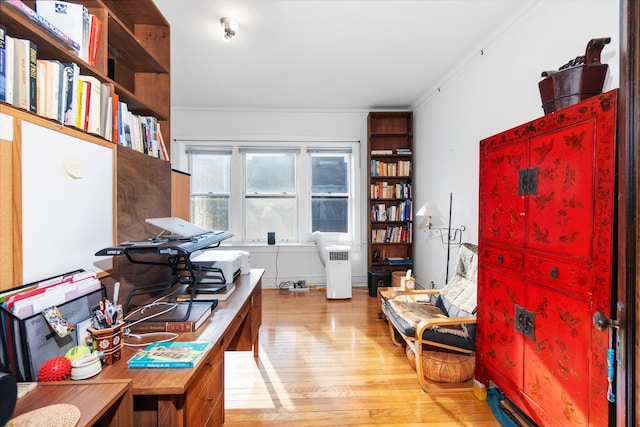 office featuring light hardwood / wood-style flooring