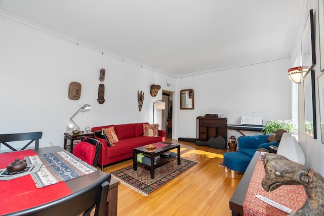 living room featuring wood-type flooring