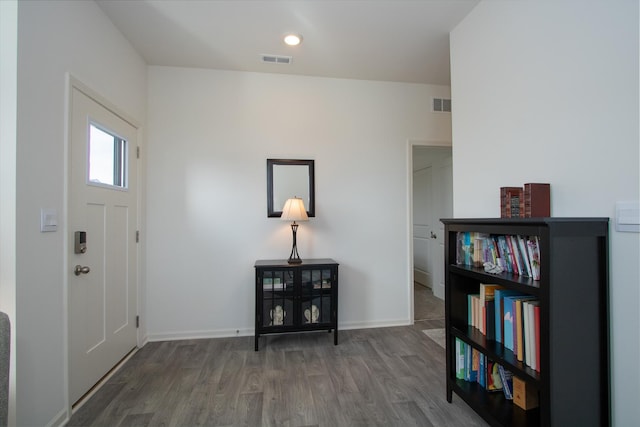 entrance foyer with hardwood / wood-style floors