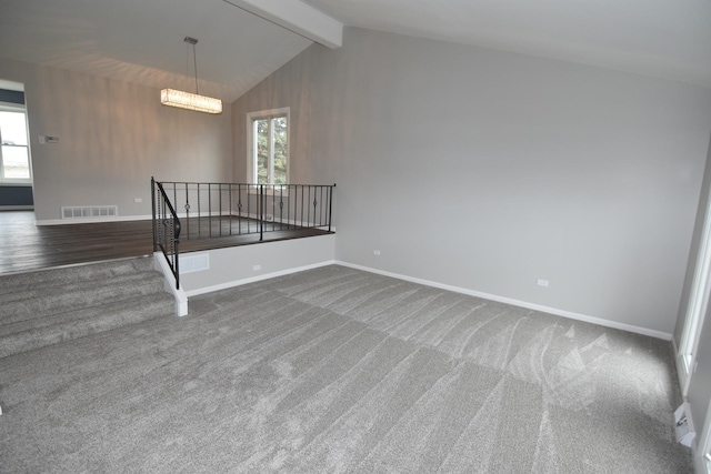 16701 Clyde Ave, South Holland, IL 60473 - empty room with carpet flooring and a chandelier