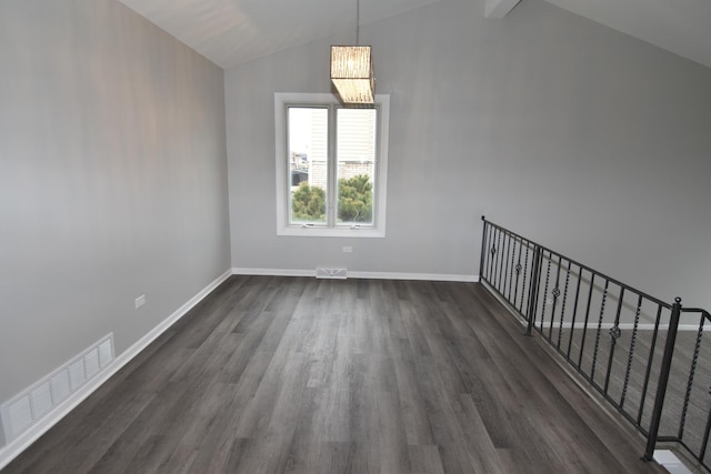 16701 Clyde Ave, South Holland, IL 60473 - bonus room with lofted ceiling, dark wood finished floors, and a chandelier