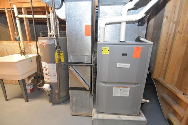 16701 Clyde Ave, South Holland, IL 60473 - utility room with water heater and heating unit