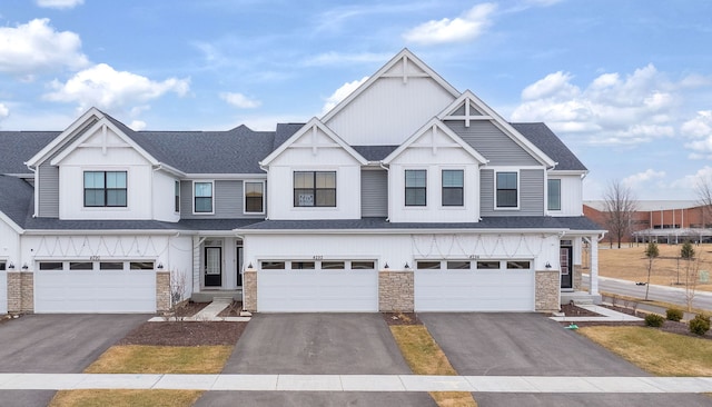 view of front of home with a garage