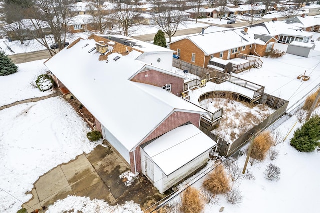 view of snowy aerial view