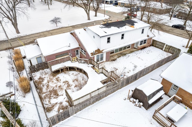 view of snowy aerial view