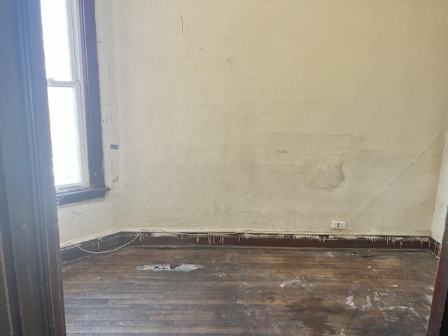 spare room featuring wood finished floors