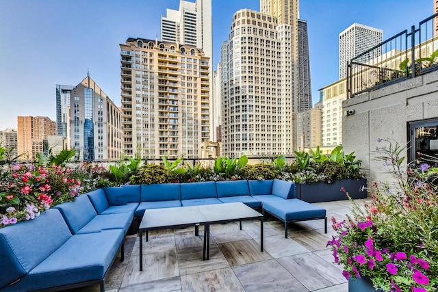 view of patio featuring an outdoor living space