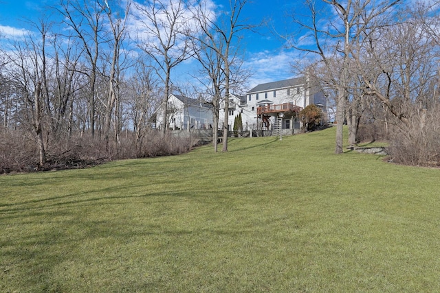 view of yard featuring a deck