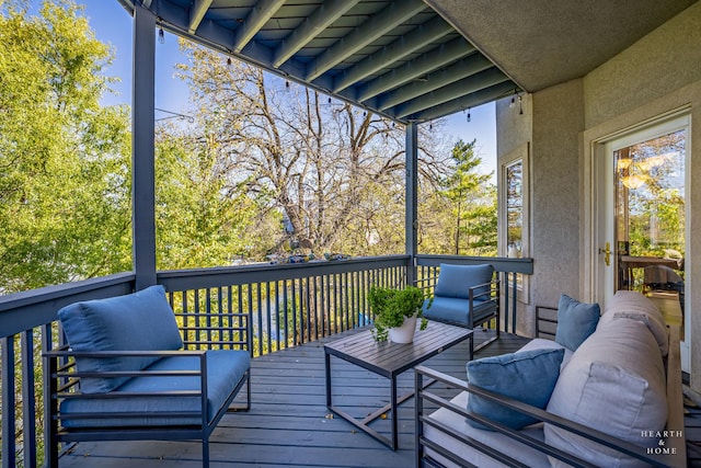 deck with outdoor lounge area