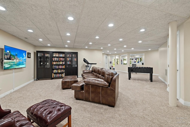 living room featuring carpet floors