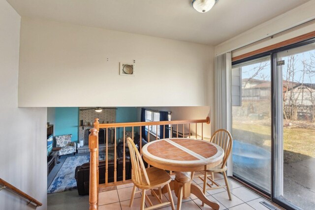 dining room with light tile patterned floors and visible vents