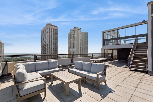 view of patio / terrace with an outdoor living space