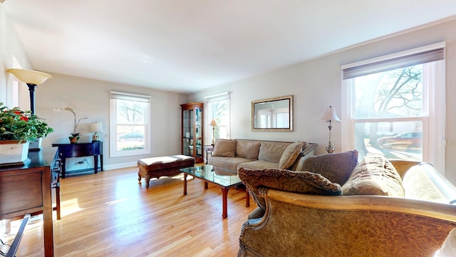 living room featuring light hardwood / wood-style flooring