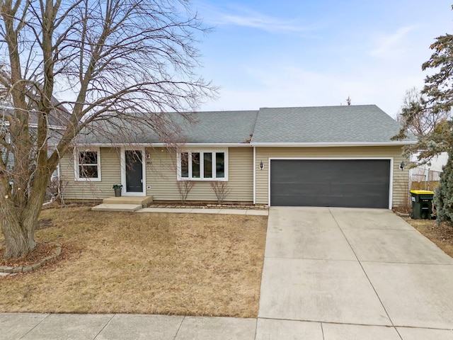 single story home featuring a garage