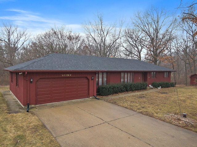 single story home featuring a garage