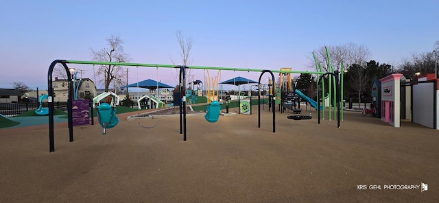 view of playground at dusk