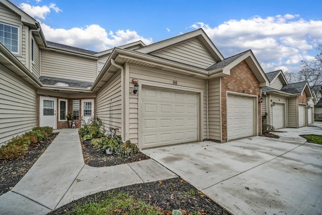 exterior space with a garage