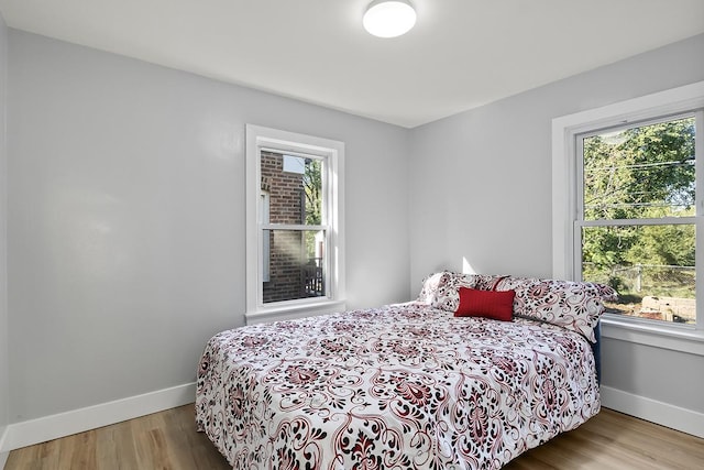 bedroom featuring light hardwood / wood-style flooring