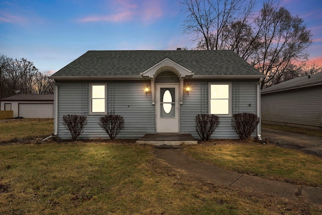 bungalow with a lawn