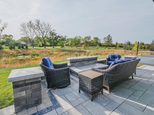 view of patio / terrace with an outdoor living space