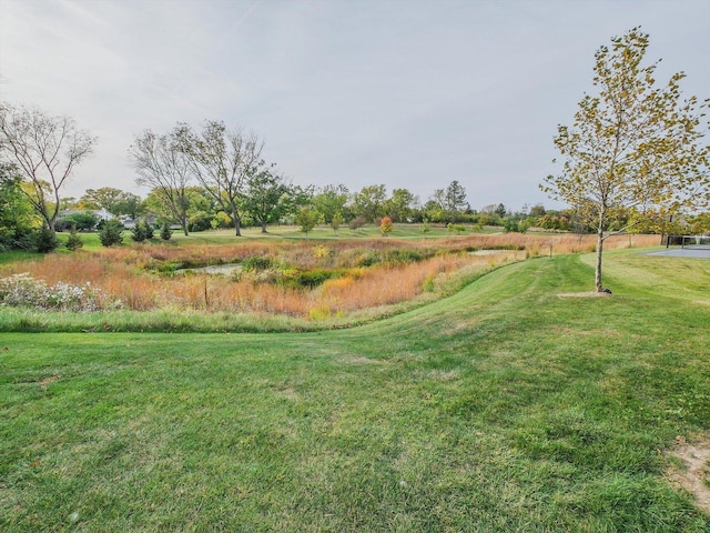 view of property's community featuring a lawn