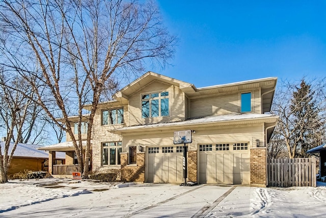 view of front facade with a garage