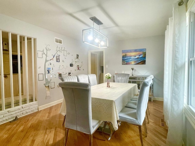 dining room with wood-type flooring