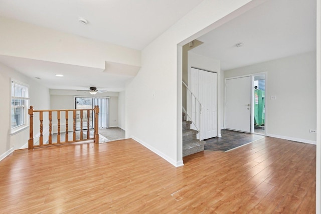 interior space with hardwood / wood-style flooring