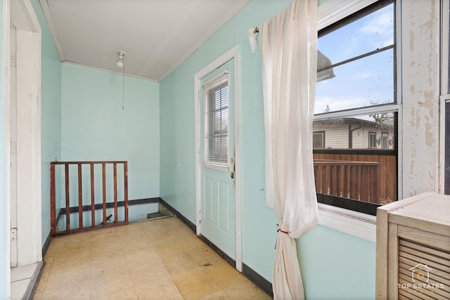 entryway with ornamental molding