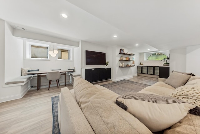 living room featuring wood-type flooring