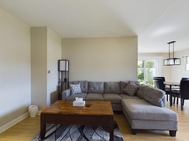 living room featuring light hardwood / wood-style flooring