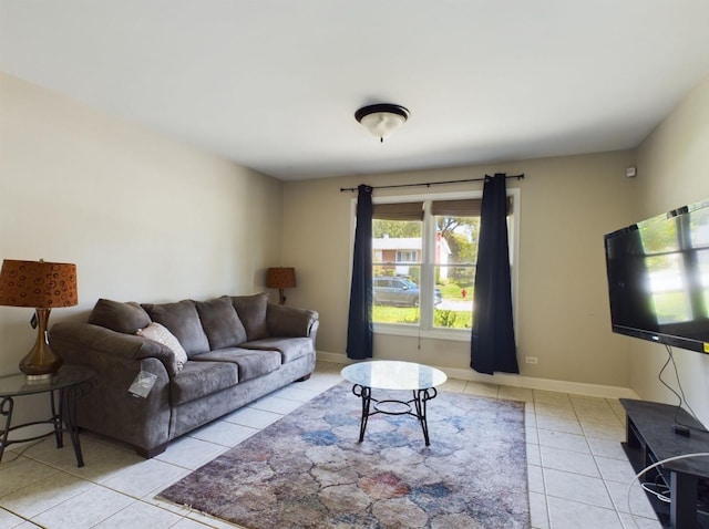 view of tiled living room