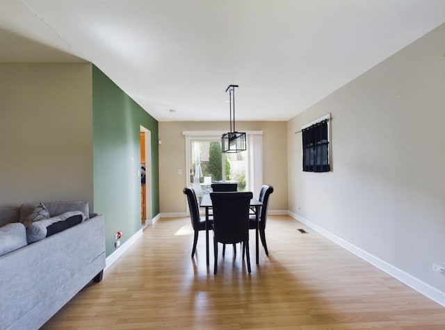 dining area featuring light hardwood / wood-style flooring