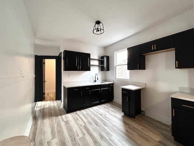 kitchen featuring sink and light hardwood / wood-style floors