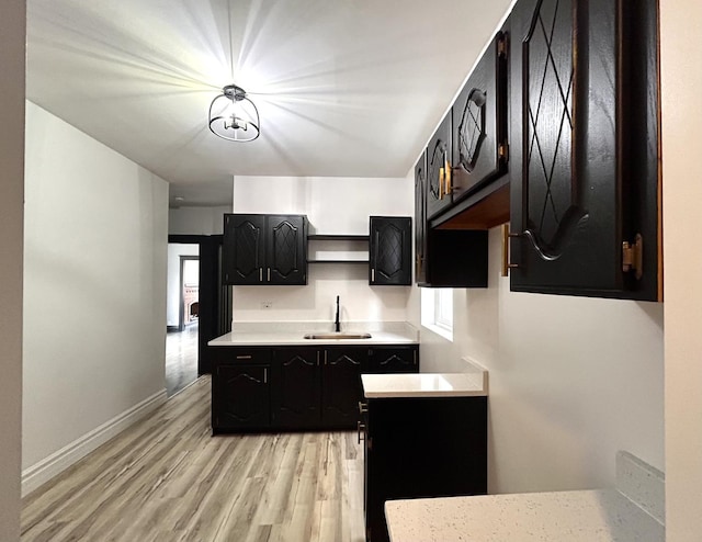 kitchen featuring sink and light hardwood / wood-style floors